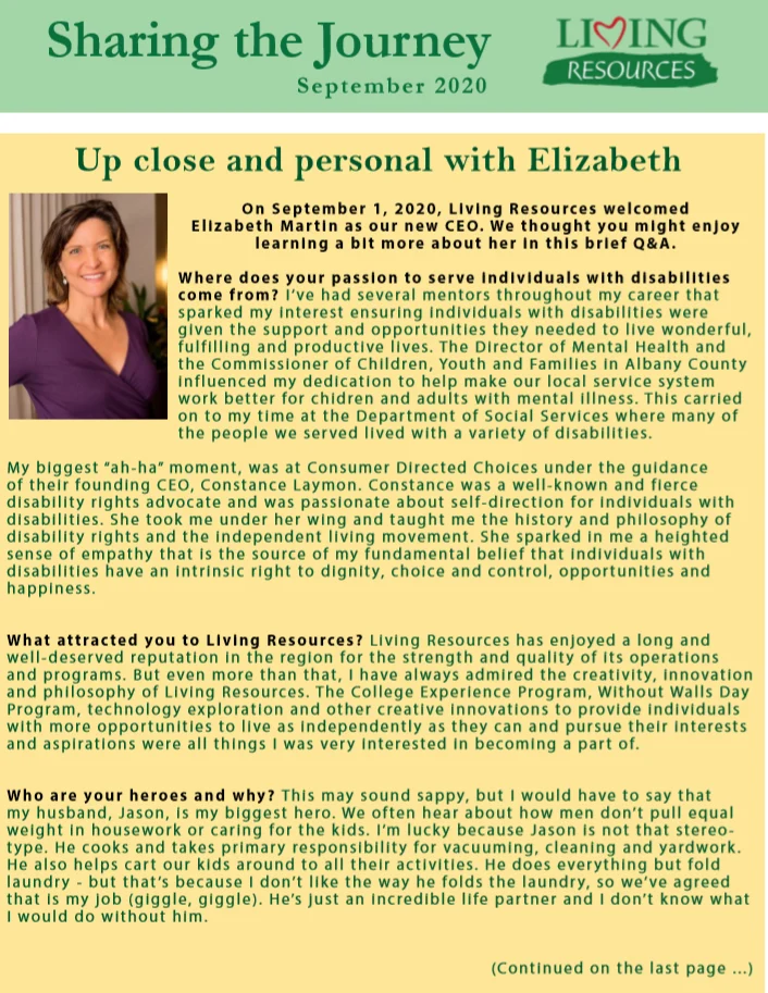Sharing the Journey- September 2020