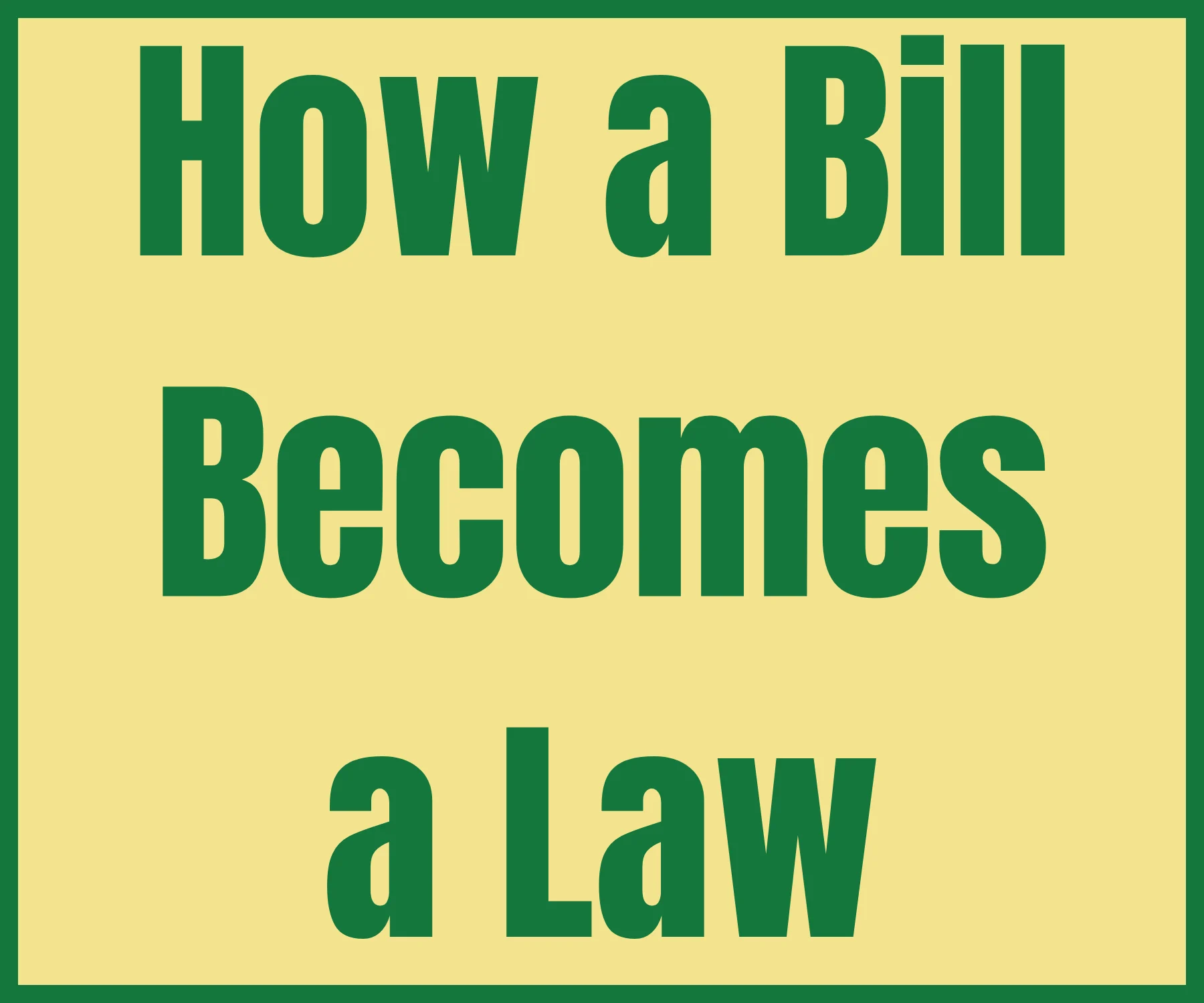 Image reads: How a bill becomes a law