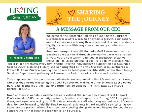 Sharing The Journey Newsletter September Cover